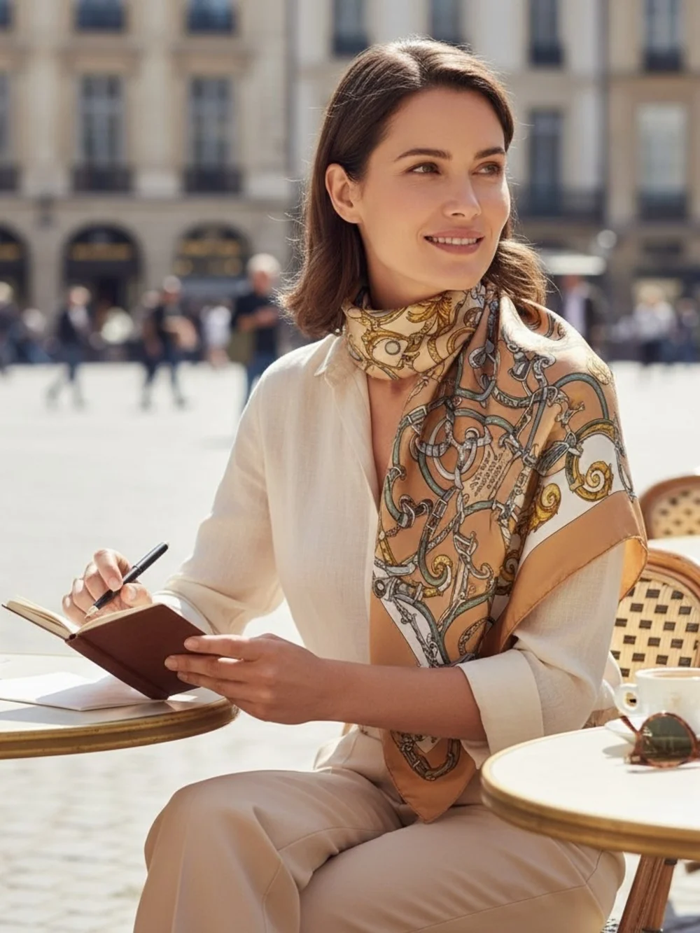 Hermès L'Instruction du Roy Silk Scarf 90 Henri d'Origny Equestrian Gold